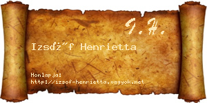 Izsóf Henrietta névjegykártya