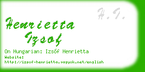 henrietta izsof business card